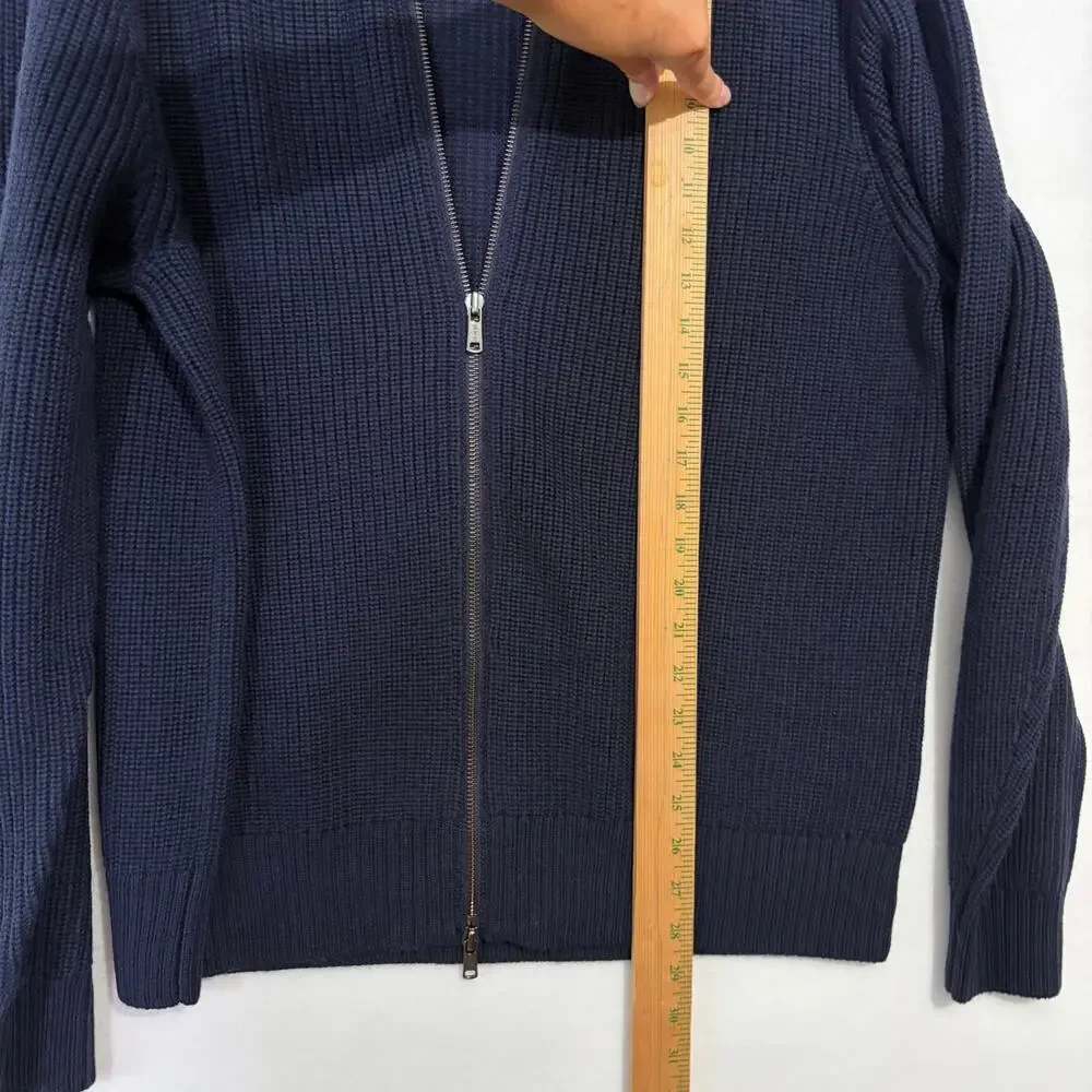 Todd Snyder Full Zip Sweater Men's XL Blue Knit Heavy Merino Wool